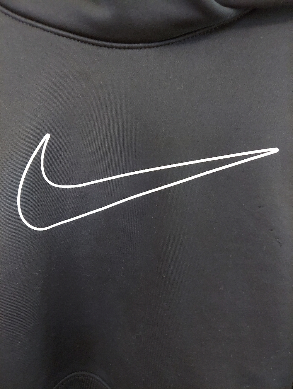Nike Dri Fit Black Cropped Pullover Hoodie White Swoosh Logo Size Small - Picture 4 of 10